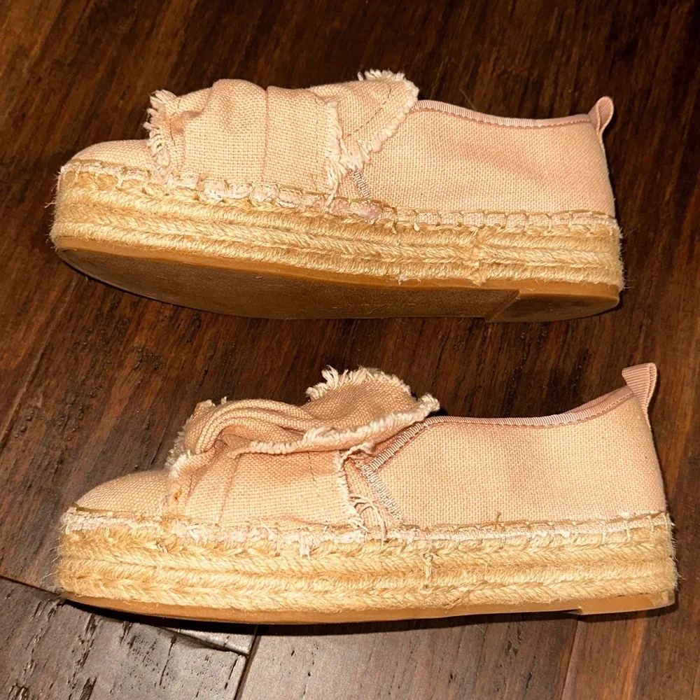 Sam Edelman Cabrera Platform Espadrille Slide On Pink Canvas Size 6.5